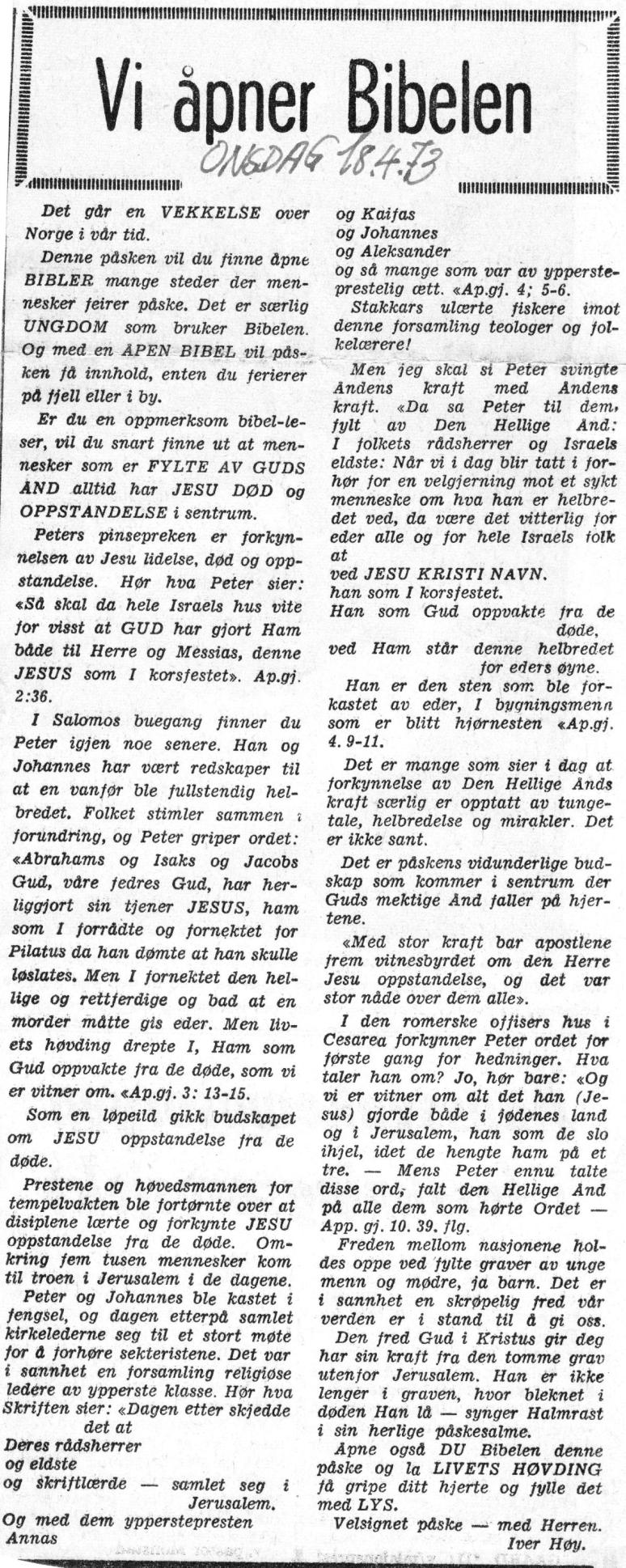 vi åpner bibelenn18april19731